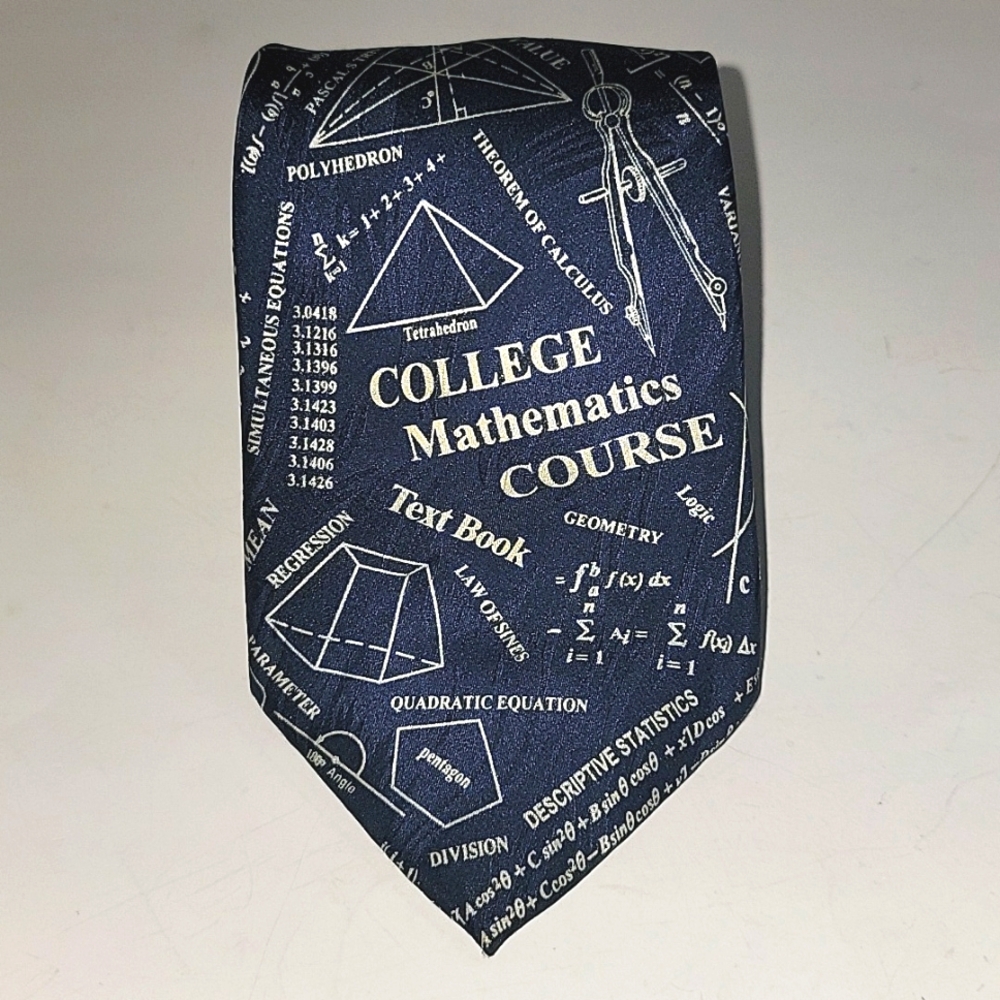 College "Math Equation Ties" Course Silk Necktie